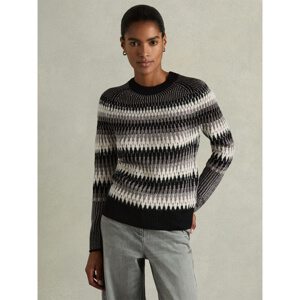 REISS BELLE Glitter Fair Isle Jumper with Alpaca